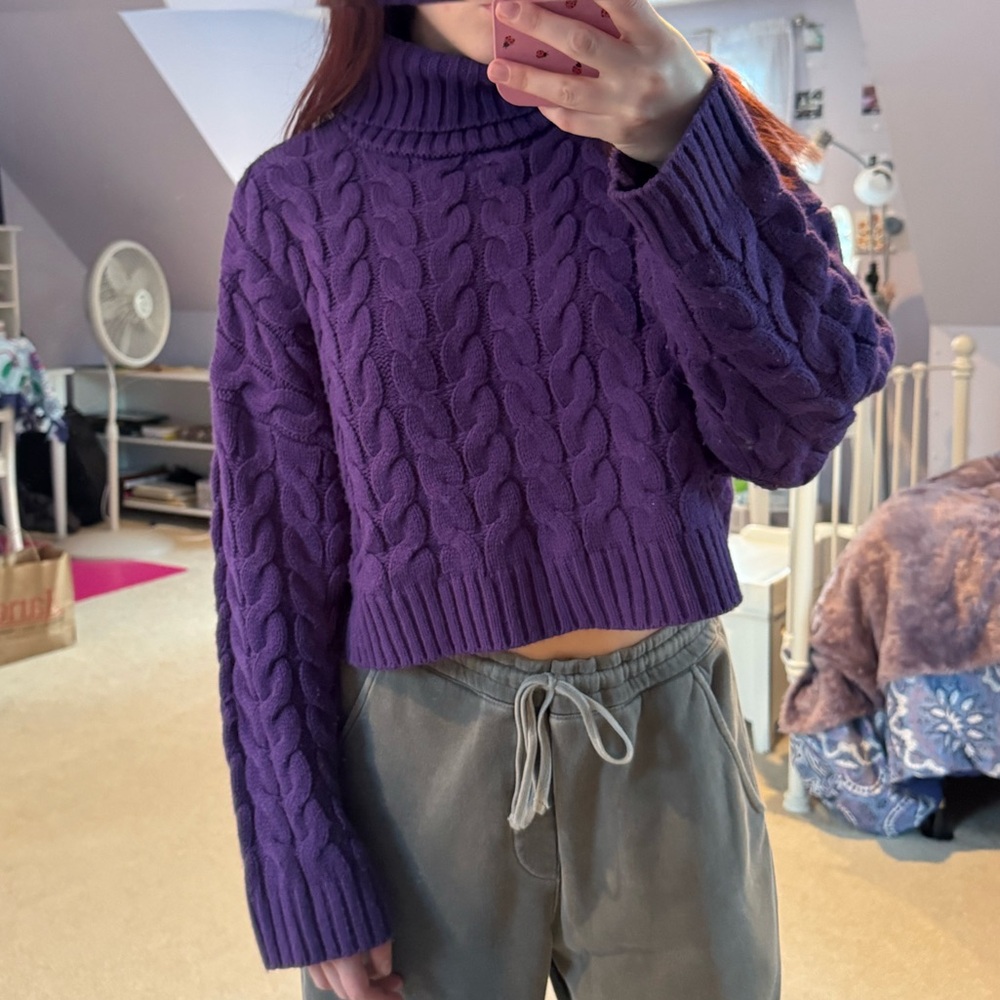 Purple cropped sweater